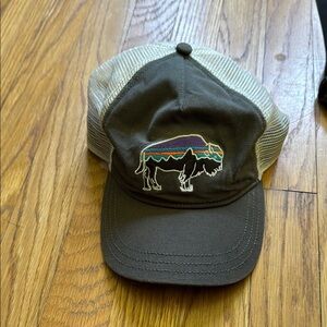 Patagonia Blue and Cream Mesh Trucker Hat